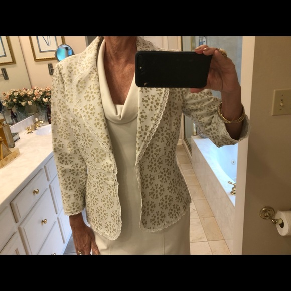 Alex Marie blazer/jacket, size 10, white and taupe, darling!  Great Condition! - Picture 2 of 8